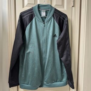 Adidas Sea Green & Black Track Jacket Floral Etched XL